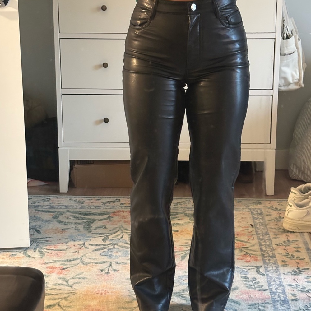Wilfred Black Leather Trousers
